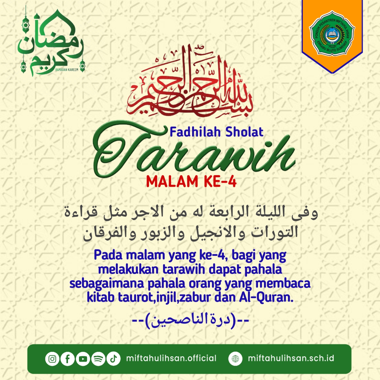 Fadhilah Sholat Tarawih Malam Ke-4 - (Ada 0 foto)